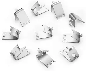 HK 920158 Freezer Shelf Clip, Fridge Cooler Shelf Support, Replacement Shelf Square Buckles Clips, Stainless Steel Hooks Shelf Clip for Refrigerator (10 Pcs)