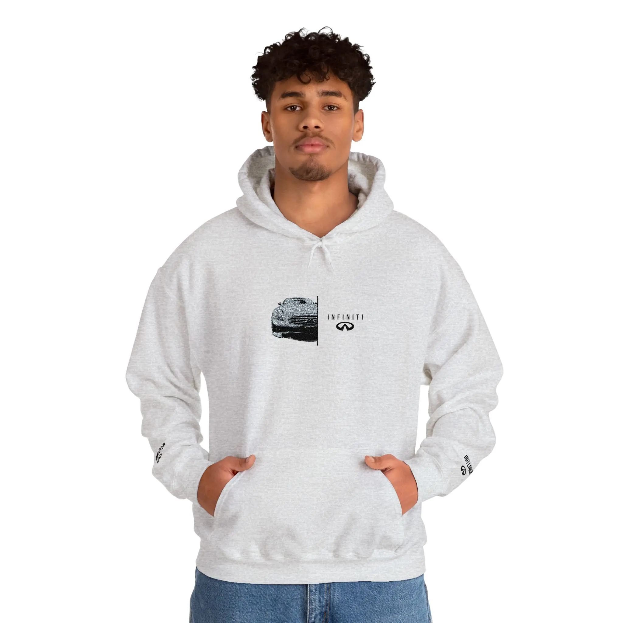 Infiniti Car Embroidery Hoodie, Luxury Car Enthusiasts Gift, Unisex Sweatshirt, Automotive Apparel, Car Lover Pullover, Fashionable Hooded