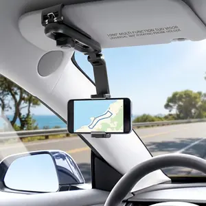2026 New Upgraded 1080° Multi-function Sun Visor Universal 360 Degree Rotating Phone Holder Suitable for Any Scene Car Holder - Rotatable and Retractable Design,Suitable for driver and co-pilot, Car Phone Holders, Cell Phone Car Mount