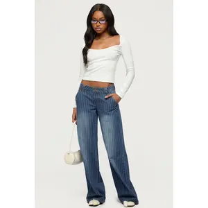 Tall Cory Striped Low Rise Baggy Jeans
