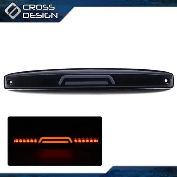 CROSSDESIGN LED Lights Car 3rd Brake Light - Black/Smoked Rear Center Tailgate Lamp, Compatible with 03-06 Dodge Ram