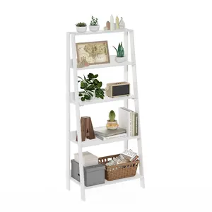 LADDER Bookcase, 5-Tier Ladder Shelf, Open Design Bookcase, Display Storage Shelves, 13 x 23.6 x 53.5, for Living Room Bedroom Home Office, White