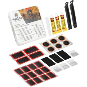 35 Pcs Bike Tire Repair Kit, Bicycle Inner Tube Patch Kit with Tire Lever and Adhesive Patches, Road Bike Flat Tire Patch Kits - Portable Case for Ebike, Motorcycle & Cycling Inflatable Tubes
