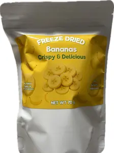The Pantry by Rocket Krunch Freeze Dried Organic Bananas - Crispy & Delicious Snack 70g US Sourced No Added Allergens