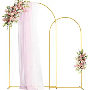 Metal Arch Backdrop Stand Set of 2  Wedding Arch Stand 7.2FT & 6FT Arched Backdrop Frame for Birthday Party  Shower Graduation Ceremony Decoration