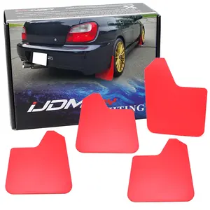 iJDMTOY Set of 4 Front & Rear Red Rally Mud Flap Armor Guards For Subaru WRX Impreza Forester Outback Crosstrek XV Rally Sports, Also Universal for Other Cars