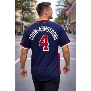 Pete Crow-Armstrong Navy Professional Team USA Baseball 2026 World Baseball Jersey, Sports Jersey