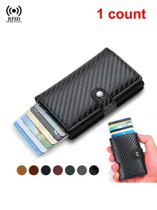 Men's Minimalist RFID Blocking Card Holder, Slim Wallet with Money Clip, Pop Up Card Holder, Casual Trendy Versatile High-quality Daily Wallet, Credit Card Holder