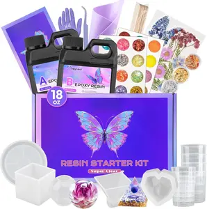 Epoxy  Molds  Starter Kit -18 oz Super Clear and Hard Resina Complete Craft Supplies Set for Beginner Casting Art, DIY Creation