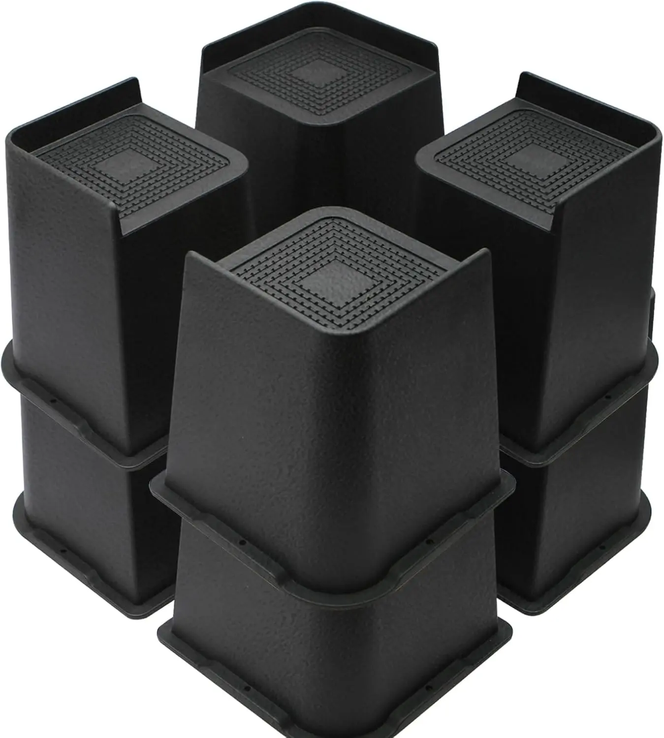 Bed Risers 4 inch,6 inch, 8 inch,  Furniture Risers, Support Up to 6000 Lbs, Lift 4 inch for Couch, Sofa, Table,Chair (Black 8 Pack, 6 inch)