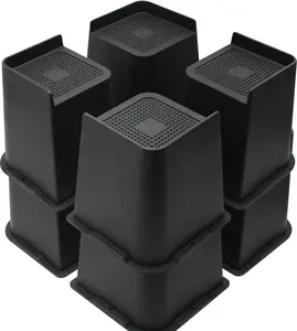 Bed Risers 4 inch,6 inch, 8 inch,  Furniture Risers, Support Up to 6000 Lbs, Lift 4 inch for Couch, Sofa, Table,Chair (Black 8 Pack, 6 inch)