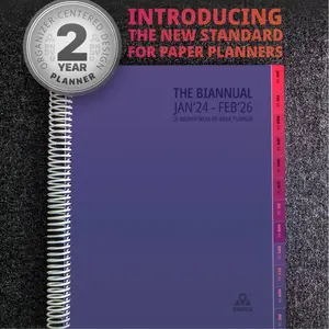 RNDVU 2 Year Daily Planner and Organizer - Blueberry, Bi-Annual January 2024 through February 2026, 25-Month Weekly Planner