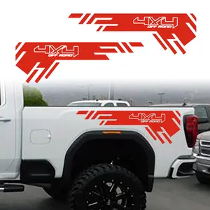2pcs/set 4X4 OFF ROAD Blue Geometric Off-road car stickers: Personalized PVC decals, creating a hardcore off-road style with tech-savvy geometric lines and eye-catching logos