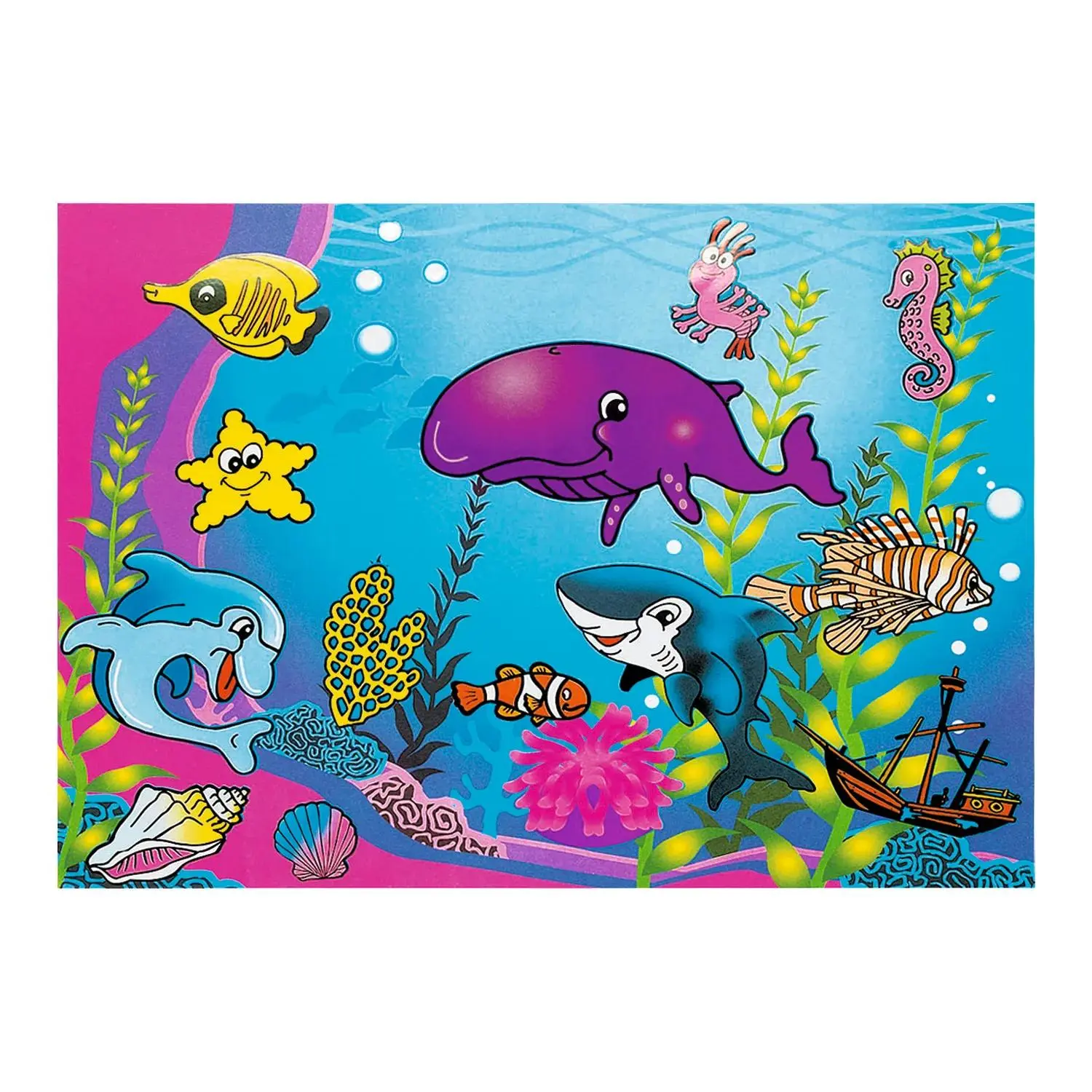 Fun Express 11" x 8 1/2" DIY Aquarium Paper Sticker Scenes - 12 Pc.