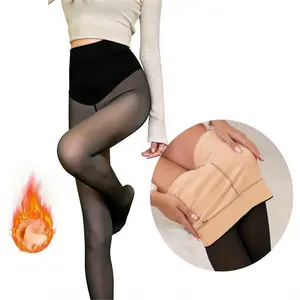 2026 NEW Womens Winter Compression Band One Seamoption Original Magic Fleece Lined Leggings S to XL 2 Shades Closed Foot Fleece Tights Fur Basic Minimalist Style Women's Bottoms Fit