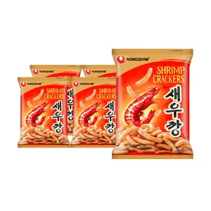 Nongshim Shrimp Crackers Original Flavor 75g (5 Pack) - Crispy Korean Snack, Jennie Recommended