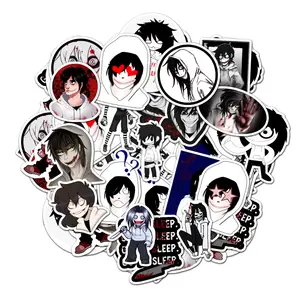 Jeff The Killer Pack 20 PCS Stickers Prited Meme Funny Graphic Waterproof Stickers Pack, Decorative Car Wall Bottle PC Book Vinyl Stickers Decal