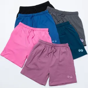 Womens Soft Cotton Lounge Shorts w/Drawstring Waist & Pockets Purple Paw Casual Shorts The Animal Rescue Site