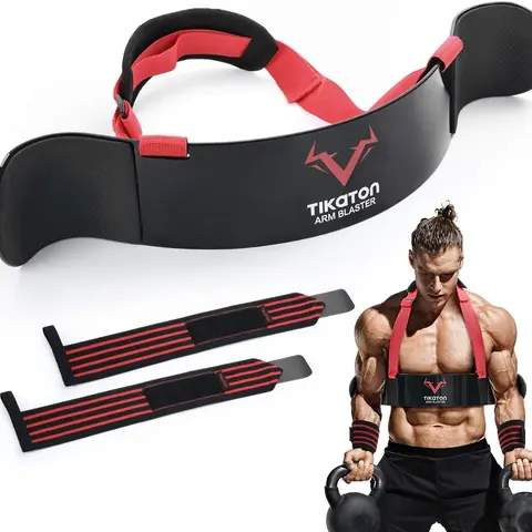 Tikaton Arm Blaster with Wrist Wraps, Adjustable Bicep Isolator Arm Curl Blaster for Big Arms Bodybuilding & Weightlifting arm blaster