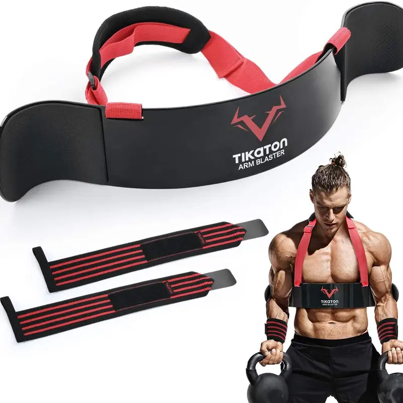 Tikaton Arm Blaster with Wrist Wraps, Adjustable Bicep Isolator Arm Curl Blaster for Big Arms Bodybuilding & Weightlifting arm blaster