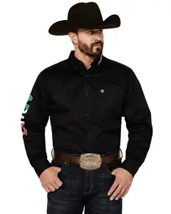 Ariat Men's Twill Fitted Team Mexico Solid Long Sleeve Button-Down Western Shirt - 10038914