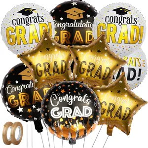 Graduation Balloons Class of 2026 Kit - 18 Inch Large Mylar Foil Balloons for College, Kindergarten Grad Party Decorations.Balloon Arch Kit with Auto Sealing, Congratulations Graduation Gifts