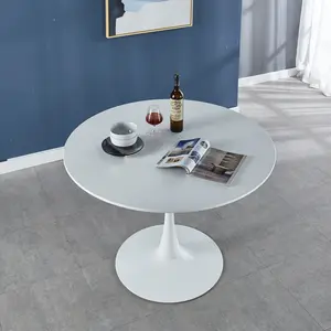 42.1"white COLOR TOP Tulip Table Mid-century Dining Table for 4-6 people With Round Mdf Table Top, Pedestal Dining Table, End Table Leisure Coffee Table