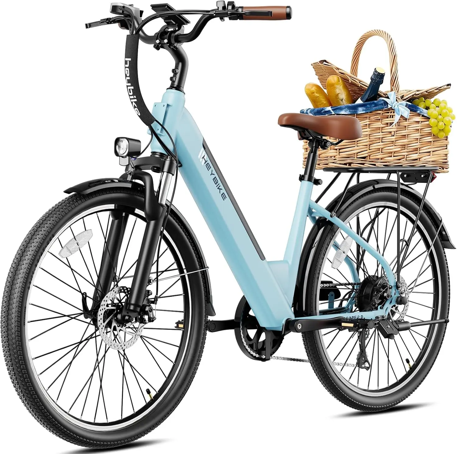 HEYBIKE Cityscape 2.0 Electric Commuter Bike | 1200W Peak Motor | Up To 50 Miles Range | 468Wh Removable Battery | 26" Tires | 7-Speed Gearing | Comfortable City Cruiser | UL Certified