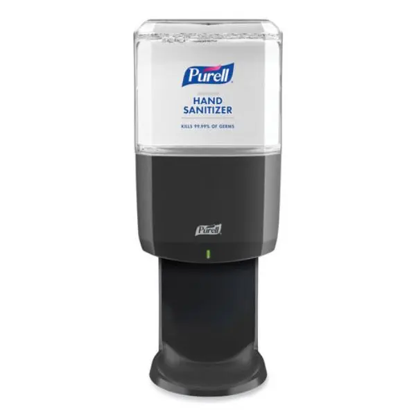Gojo Industries GOJ772401 Automatic Drip-Resistant ES8 Hand Sanitizer Dispenser, 1200 ml, 5.25" w x 8.56" d x 12.13" h, Graphite, Compatible with Refill Bottles, Battery-Operated