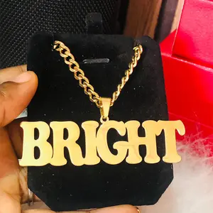 AS027 Stainless Steel DIY Name Necklace Men's Exaggerated English Letter Pendant