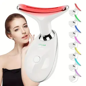 Christmas Heartwarming Beauty Gift: 7-Color LED Massager - Portable neck and face dual-use beauty device, Facial Beauty Massagers, USB rechargeable, long battery life, easy to operate, ideal surprise gift for women during Christmas, and birthdays.