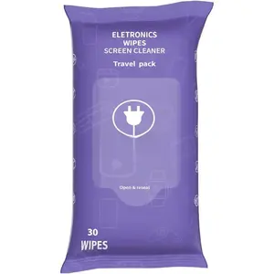 TechWipes Soft Screen Cleaner Wipes for Electronics - 30 Count Travel Pack - Safe Non-Abrasive Microfiber Cloths for Computer, Phone, TV &