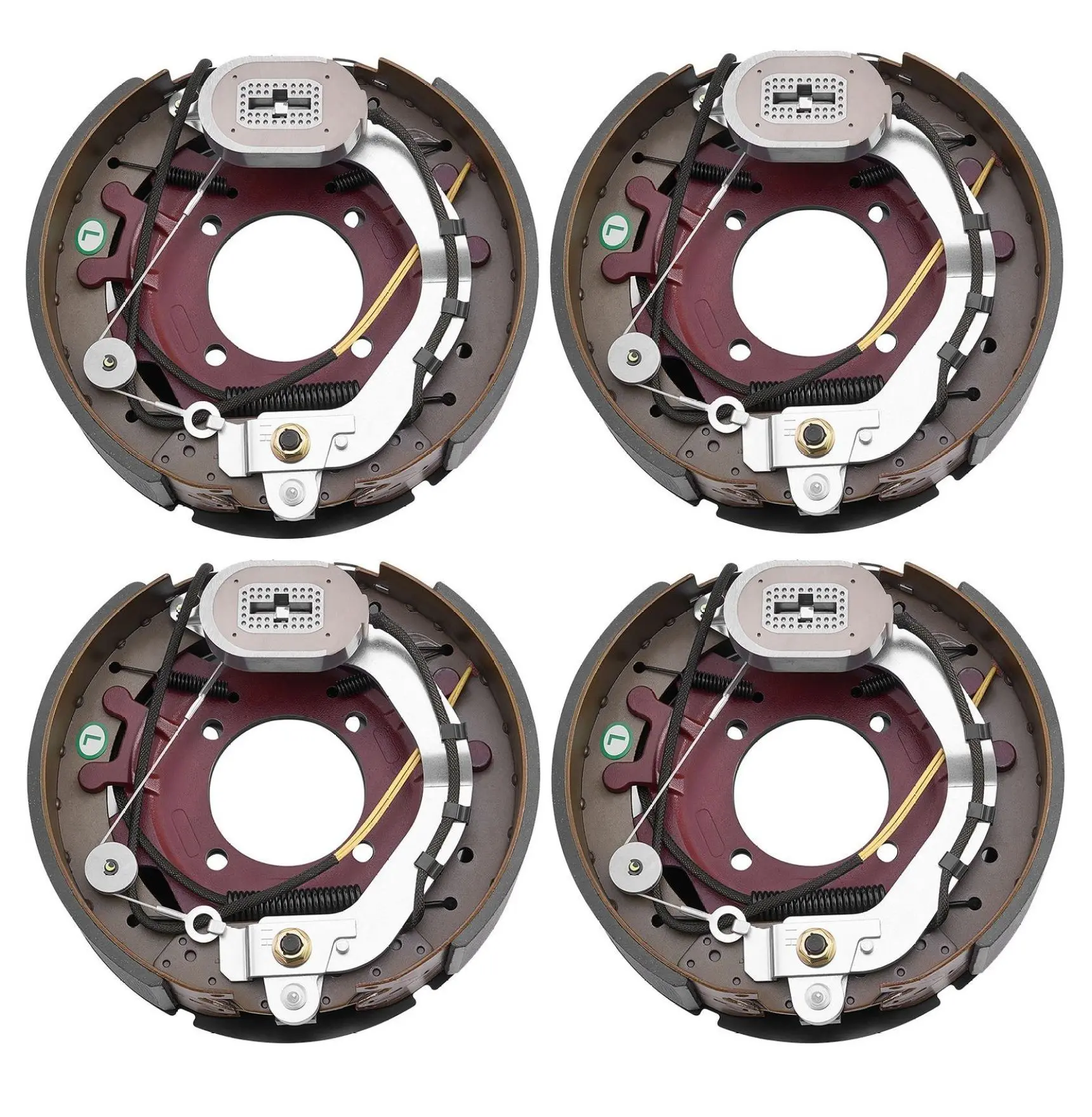 Electric Trailer Brake Kit 12.25x3.375, 10000 lbs Axle, Self-Adjusting, 2 Pairs, w/Backing Plates for RVs & Trailers Default