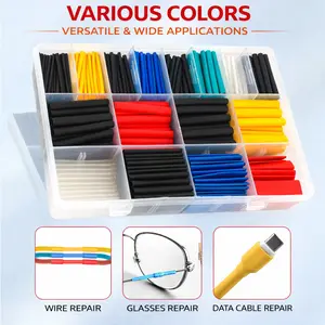 560Pcs Heat Shrink Cable Sleeves, 2:1 Ratio, Insulated Wire Tubing Kit with Box