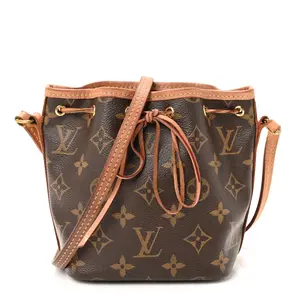 Pre-owned Louis Vuitton Monogram coated canvas Shoulder Bags Monogram Nano Noe