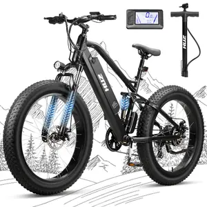 ZNH 26*4 Fat Tire Electric Bike for Adults,Peak 1500w Powerful Motor Ebike,48v 13ah Removable Battery Electric Mountain Bike,UL2849