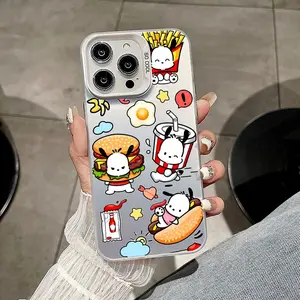 cute P-Pochacco Phone Case For iPhone 11 12 13 14 15 16 17 Pro Max Air Plus Mini Light Luxury High-end Colorful Silver Cases