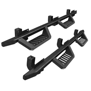 Running Boards 6inch Side Steps for 2007-2018 Jeep Wrangler JK 4-Door / 2018-2025 Jeep Wrangler JL 4-Door, Black Power Coated Carbon Steel Nerf Bars