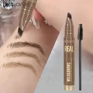 2PCS/Set Quick-Dry Water Eyebrow Pen with Brush, Eyebrow Pencil, Natural Wild Look Brows, Trendy Eyebrows, Long-Lasting Waterproof, Instant Shape, Sweat and Fade Resistant, Portable for Travel, Music Festivals, Parties, Ideal Gift