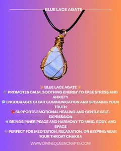 Blue Lace Agate Wire Wrapped Necklace