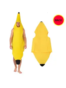 1Count 57inch fruit banana costume, creative and attractive banana costume adult luxury clothing: suitable for Halloween costume parties and Cosplay