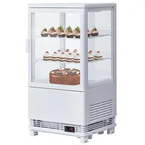 GARVEE 3.5 Cu. FT Commercial Glass Refrigerator Display Case with Adjustable Shelves, LED Lighting, Auto Defrost, and Locked Door for Bakery and Pastry Display, Perfect for Restaurants and Cafes.