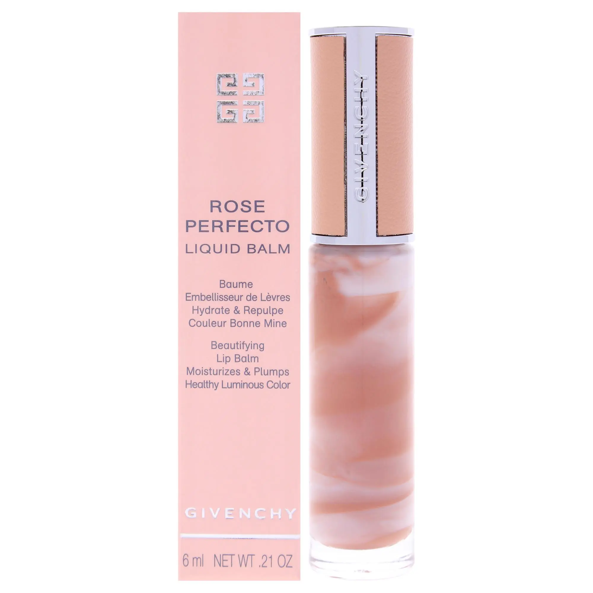Givenchy Rose Perfecto Tinted Liquid Lip Balm - Women's 110 Milky Nude, 0.21 oz Moisturizing Natural Lip Care Cosmetic Makeup