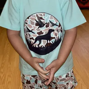 Toddler Baby Boy Duck Hunting Summer Clothes Mallard Duck Dog T Shirt Elastic Waist Pocket Camouflage Shorts