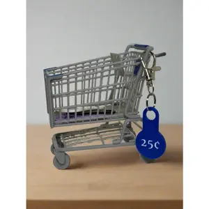 3D Printed Grocery Quarter Keychain - Convenient & Fun Shopping Accessory keychains