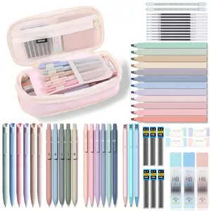 Stationery Set, 38/52pcs Including Highlighter & Gel Pen & Mechanical Pencil & Pencil Case & Accessories, Cute Stationery Set, Writing Utensils, School Supplies, Student Essentials