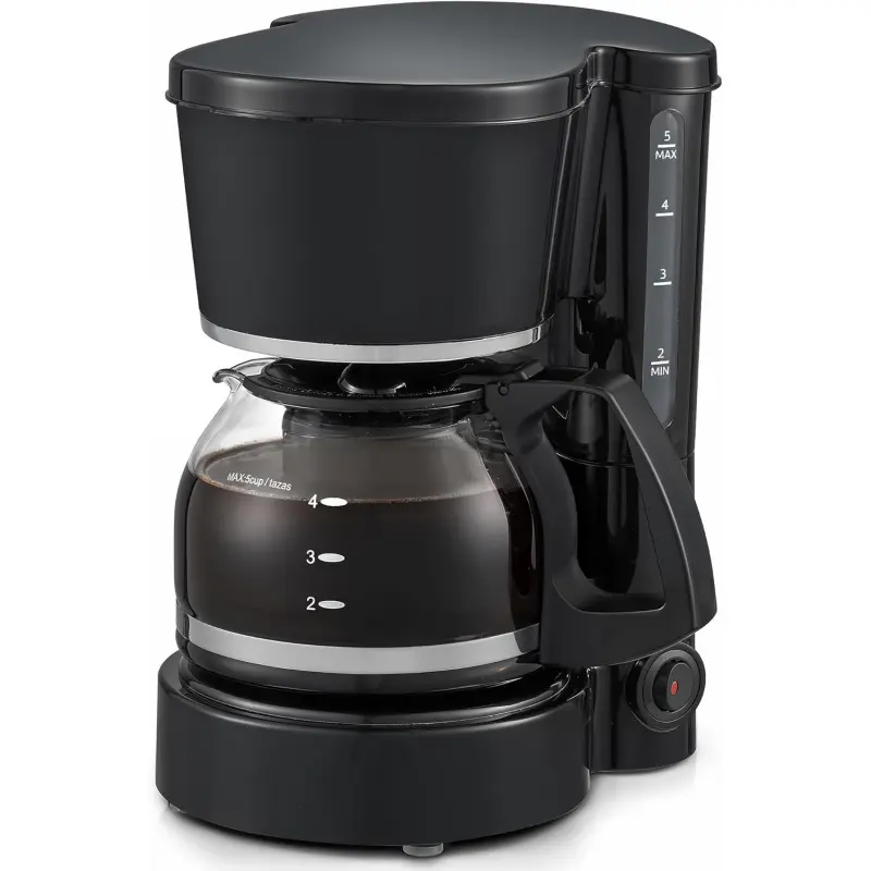 Automatic 5-Cup Brew & Drip Coffee Maker with Pause N Serve Reusable Filter, On/Off Switch, Water Level Indicator