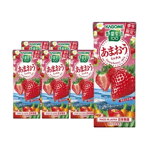 Kagome Vegetable Life Amaou Strawberry Blend Juice 200ml x 6 Pack - Limited Edition Seasonal Fruit & Vegetable Drink for Daily Fiber Boost