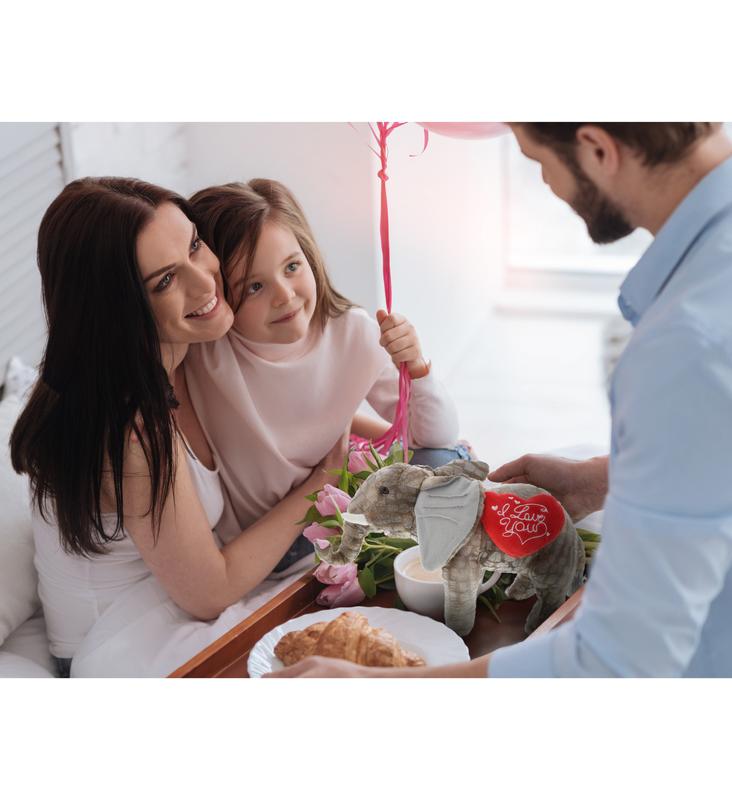 PLUSH I LOVE YOU RED HEART - WILD COLLECTION PLUSH - 12" ELEPHANT