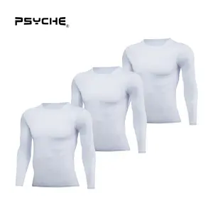 PSYCHE 3 Pack Men's Compression Shirts Cool Dry Short Sleeve Baselayer Athletic Workout T Shirts,Sweat-Wicking Ultra-Breathable Muscle Support